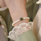 Jade Pearl Silver Bracelet for Women