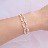 3-4mm Freshwater Pearl 925 Sterling Silver Bracelet for Women