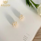 Pearl Flower Ball Earrings Elegant Accessory