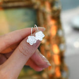 Shell Flower Earrings 925 Sterling Silver Jewelry for Women