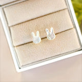 925 Silver Natural Shell Rabbit Earrings for Women