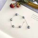 Baroque Freshwater Pearl Bracelet 925 Sterling Silver Chain for Women