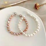 Baroque Pearl Bracelet with 925 Silver Button