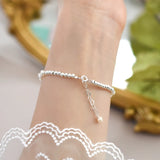 Freshwater Pearl 925 Silver Tulip Coin Bracelet Women Jewelry