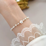 Freshwater Pearl 925 Silver Tulip Coin Bracelet Women Jewelry