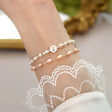 Freshwater Pearl 925 Silver Tulip Coin Bracelet Women Jewelry