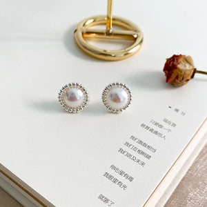 925 Silver Pearl Stud Earrings - Elegant Natural Jewelry