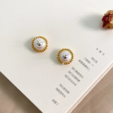 925 Silver Pearl Stud Earrings - Elegant Natural Jewelry