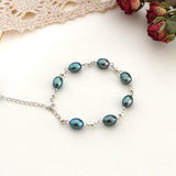 Freshwater Pearl Bracelet 925 Sterling Silver Beads Jewelry for Women