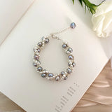 Freshwater pearl bracelet 925 sterling silver women hand jewelry