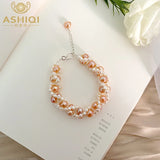 Freshwater pearl bracelet 925 sterling silver women hand jewelry