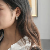 Freshwater Pearl Earrings 925 Sterling Silver Retro Jewelry for Women