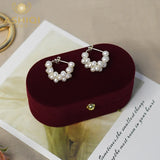Freshwater Pearl Earrings 925 Sterling Silver Retro Jewelry for Women