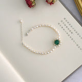 Freshwater Pearl Sunflower Bracelet 925 Sterling Silver