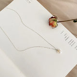 Freshwater Pearl Kitten Claw Necklace 925 Sterling Silver Chain for Women