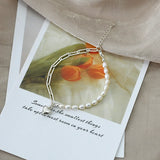 Freshwater Pearl Necklace 925 Silver Bracelet Jewelry for Women