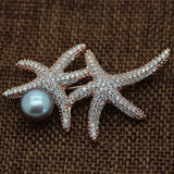 Natural Freshwater Pearl Flower Brooch Pin Wedding Bride Bridesmaid Jewelry