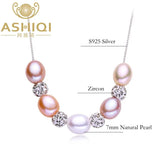 925 Silver Pendant Natural Pearl Necklace for Women