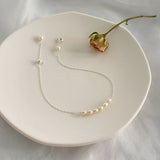 925 Silver Anklet with Natural Freshwater Pearl Jewelry