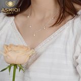 925 Sterling Silver Chain Necklace with Freshwater Pearl Jewelry