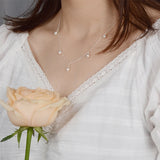 925 Sterling Silver Chain Necklace with Freshwater Pearl Jewelry