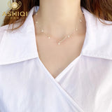 925 Silver Chain Mini Freshwater Pearls Necklace for Women