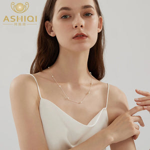 925 Silver Necklace with Freshwater Pearls for Women