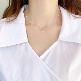 925 Silver Chain Necklace with Freshwater Pearls for Women