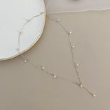 925 Silver Chain Mini Freshwater Pearls Necklace for Women