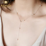 925 Silver Chain Necklace Mini Freshwater Pearls Women's Jewelry