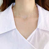 925 Silver Chain Necklace with Freshwater Pearls for Women