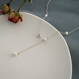 925 Silver Chain Necklace Mini Freshwater Pearls Women's Jewelry