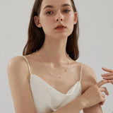 925 Silver Chain Necklace Mini Freshwater Pearls Women's Jewelry