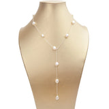 925 Silver Chain Necklace with Baroque Freshwater Pearl Jewelry