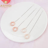 925 Silver Long Earrings Freshwater Pearl Jewelry for Women Gift