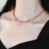 925 Silver Natural Baroque Pearl Choker Necklace for Women