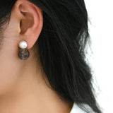 925 Silver Freshwater Pearl Agate Earrings for Women