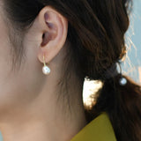 925 Silver Natural Freshwater Pearl Drop Earrings Gift
