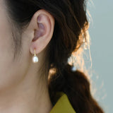 925 Silver Natural Freshwater Pearl Drop Earrings Gift