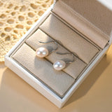 925 Silver Natural Freshwater Pearl Drop Earrings Gift
