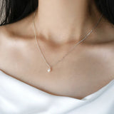 925 Silver Freshwater Pearl Necklace Chain Women Gift
