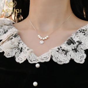 925 Silver Freshwater Pearl Necklace Women