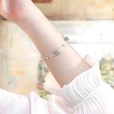 925 Silver Natural Jade Bracelet Jewelry for Women