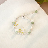 Genuine 925 Sterling Silver Jade Bracelet for Women