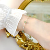 Genuine 925 Sterling Silver Jade Bracelet for Women