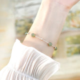 925 Silver Natural Jade Bracelet Jewelry for Women