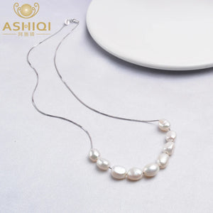 925 Silver Necklace with Baroque Pearl Pendant Jewelry
