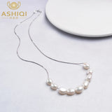925 Silver Necklace with Baroque Pearl Pendant Jewelry