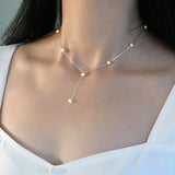925 Silver Necklace with Natural Freshwater Pearls for Women Wedding