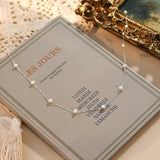 925 Silver Necklace with Natural Freshwater Pearls for Women Wedding